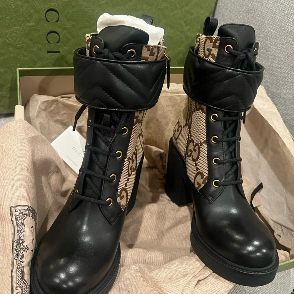 SOLD NEW Gucci Double GG Marmont Boots - Picture 6 of 12